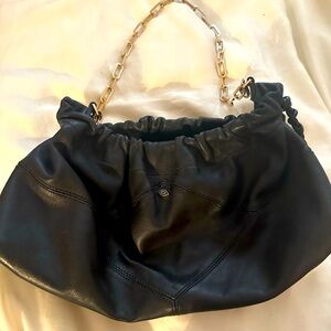 Ba$h leather hobo black bag